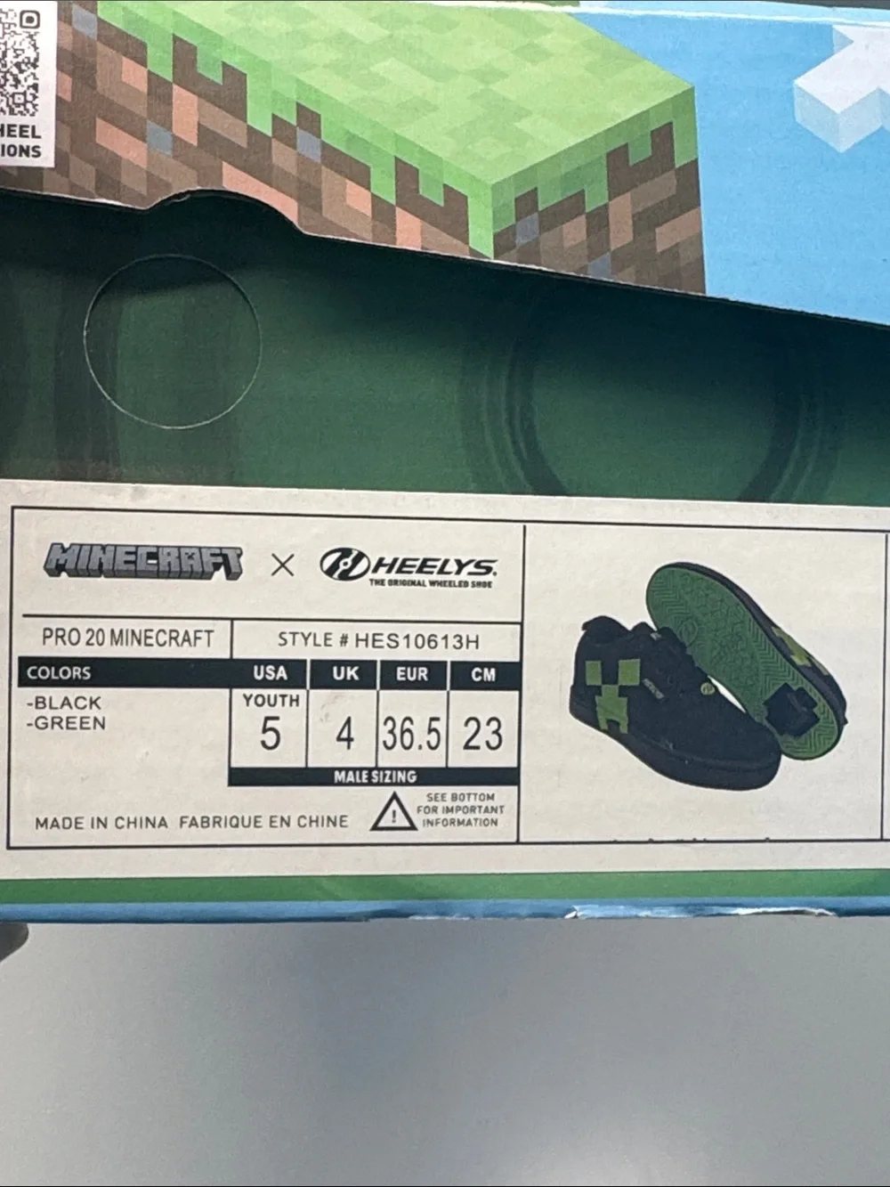 Heelys Black Sneakers with Minecraft logo
